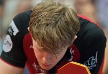 Tom on fire reicht dem ASC Grünwettersbach nicht zum Sieg – ASC unterliegt Mühlhausen Tom Jarvis vom ASC Grünwettersbach im TTBL Heimspiel gegen den Post SV Mühlhausen